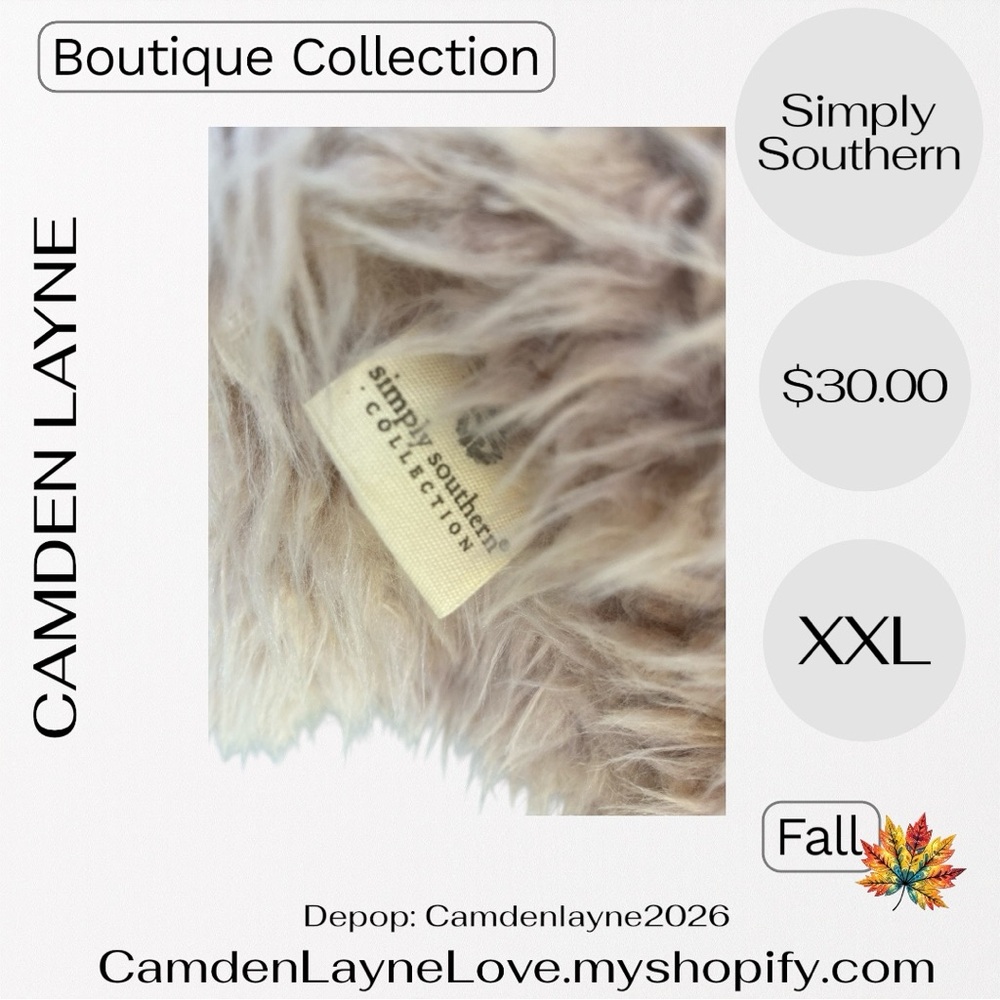 Simply Southern Tan and Brown Fleece Vest - Picture 7 of 8